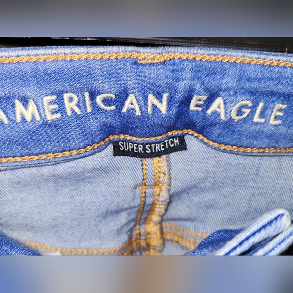 American Eagle Super Stretch Hi-Rise Jeggings - Vibrant Blue Size 2 - Picture 3 of 4